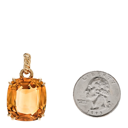 David Yurman 18K Yellow Gold Amethyst 22mm Marbella Pendant 2 of 4