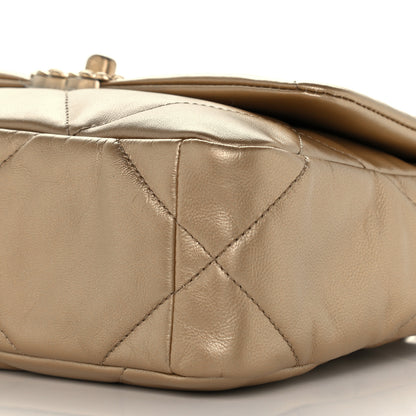 Chanel Metallic Goatskin Quilted Medium Chanel 19 Flap Gold 10 of 10