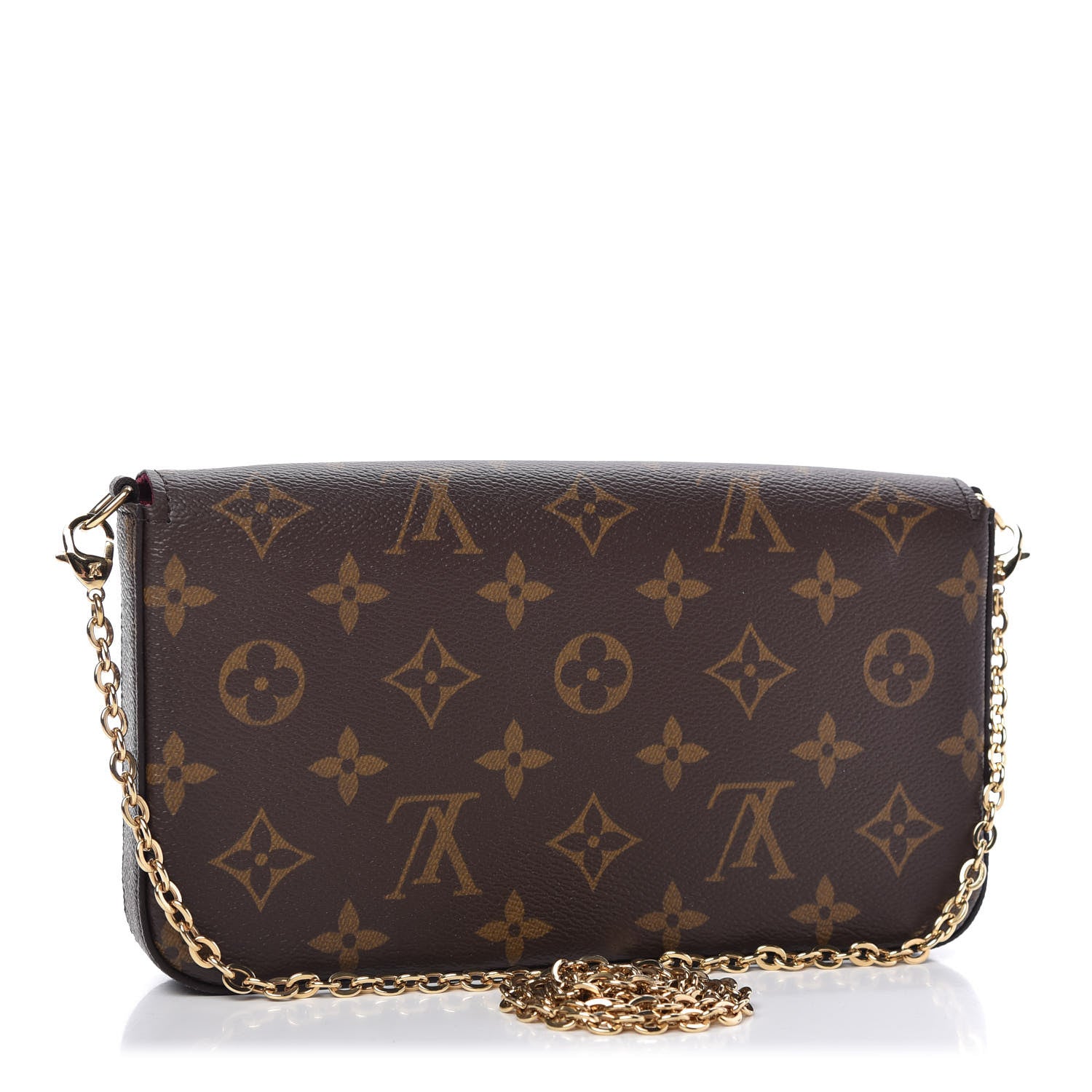 Louis Vuitton Monogram Pochette Felicie Chain Wallet Fuchsia 3 of 9