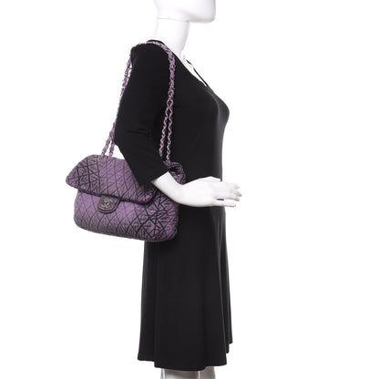 Chanel Denim Quilted Denimpression Flap Purple Black 2 of 10