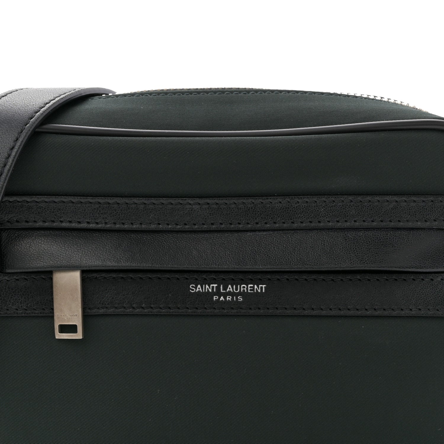 Saint Laurent Lambskin Nylon Small Camp Camera Bag Dark Green 8 of 11