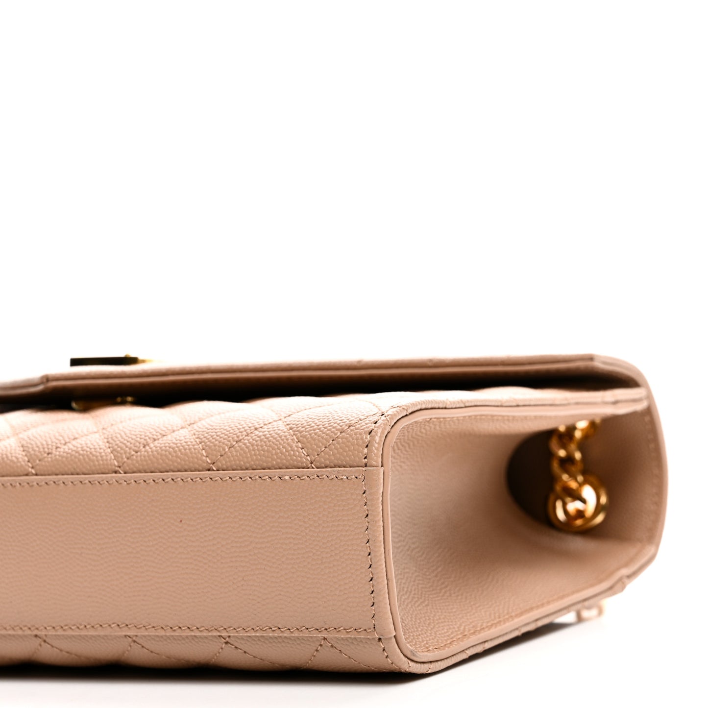 Grain De Poudre Textured Mixed Matelasse Medium Triquilt Monogram Satchel Nude Powder