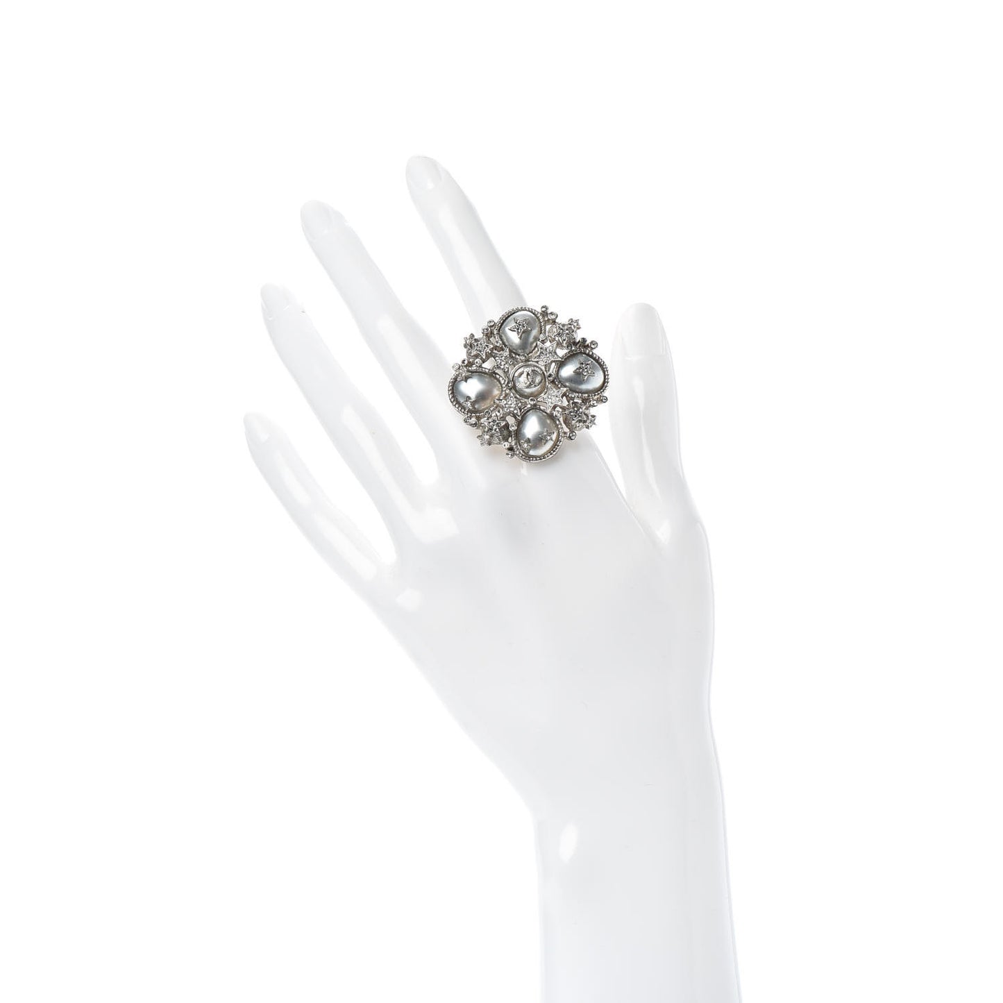 Crystal Pearl Stars CC Ring Ruthenium