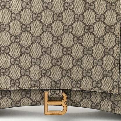 Balenciaga X GUCCI GG Supreme Monogram Medium Hourglass Top Handle Bag Beige Ebony 8 of 11