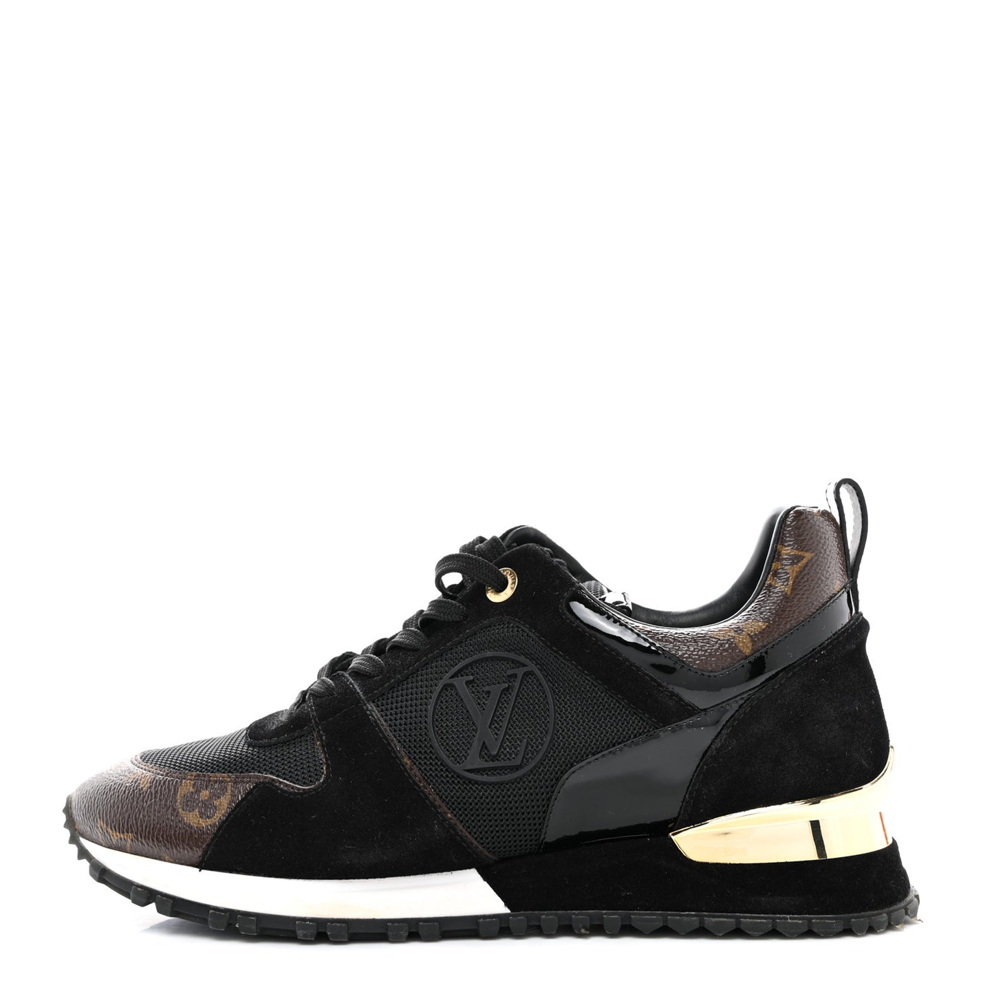 Suede Monogram Run Away Sneakers 40 Black