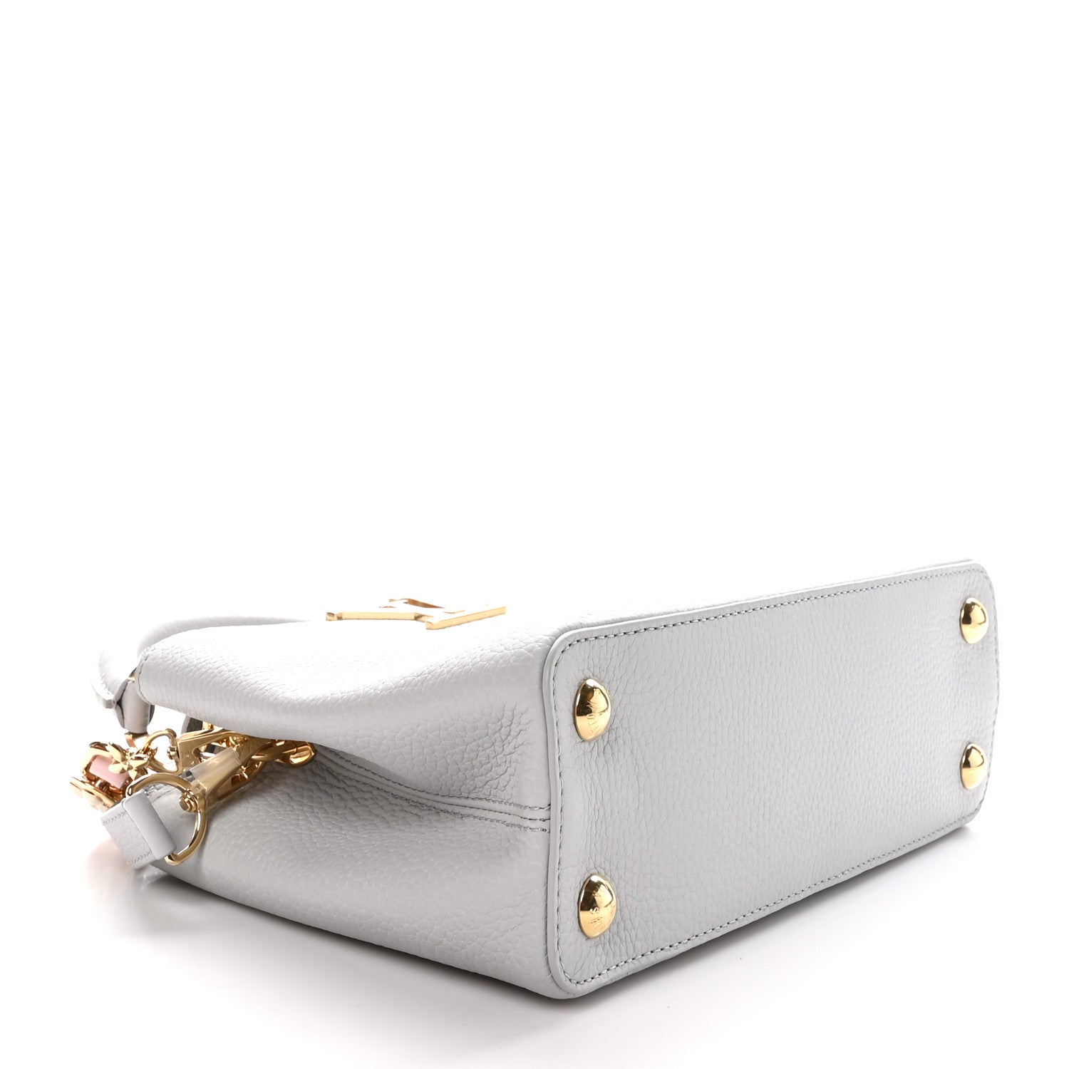 Louis Vuitton Taurillon Enamel Blossom Chain Capucines BB Ice Grey 4 of 10