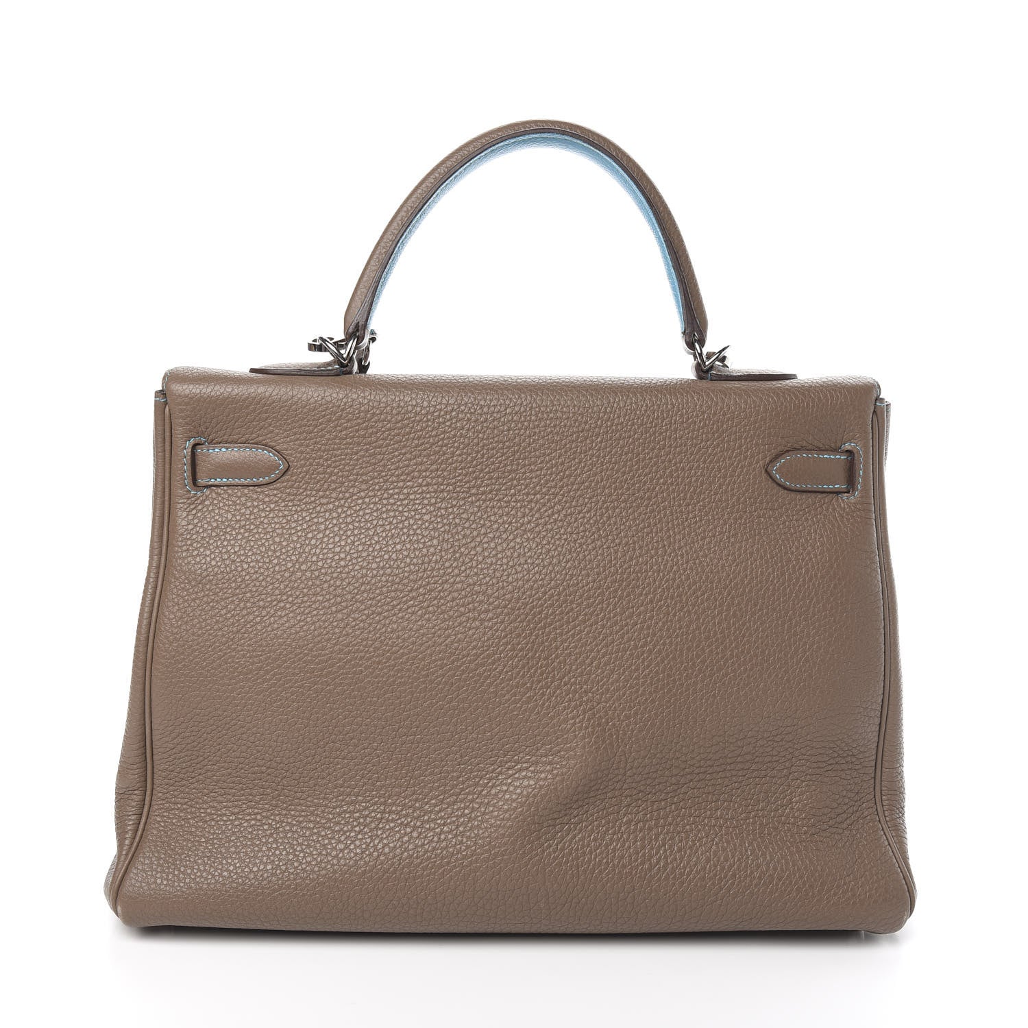 Hermes Togo Kelly Retourne Eclat 35 Etoupe Bleu Azteque 5 of 38
