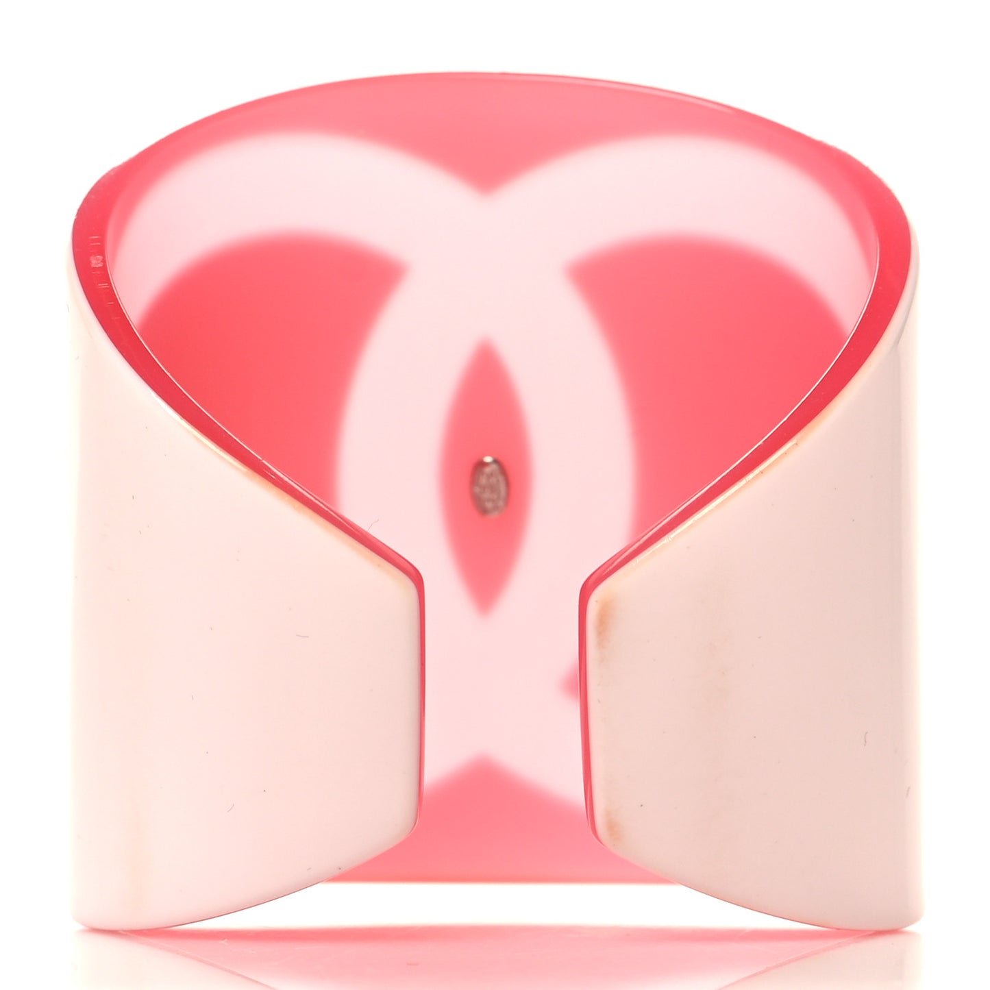 Resin CC Wide Cuff White Pink