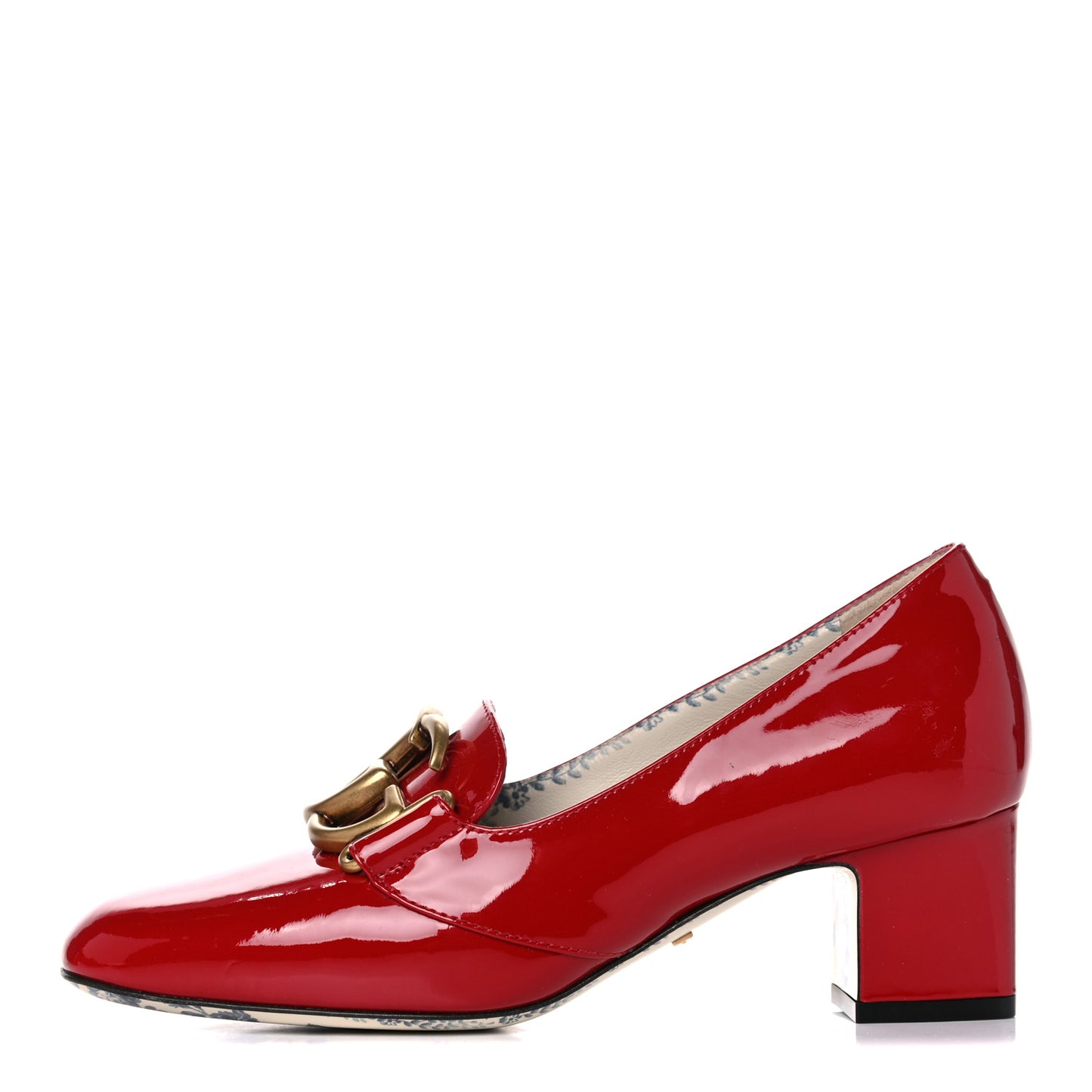 Vernice GG Victoire 55mm Loafer Pumps 35.5 Hibiscus Red
