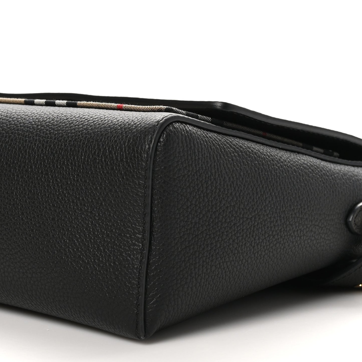 Grainy Calfskin Vintage Check Note Crossbody Bag Black