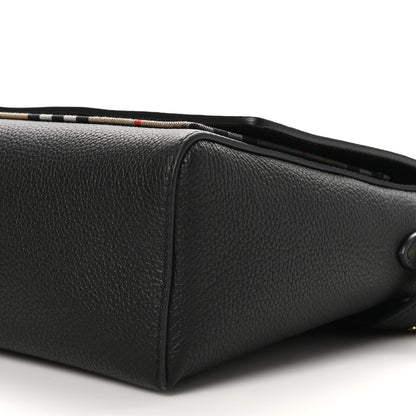 Burberry Grainy Calfskin Vintage Check Note Crossbody Bag Black 9 of 10