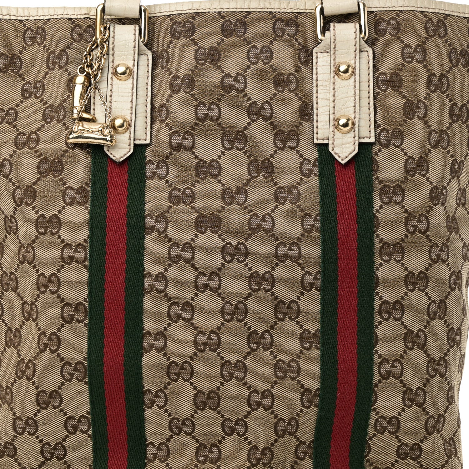 Gucci GG Monogram Web Jolicoeur Vertical Shopping Tote Off White 8 of 11