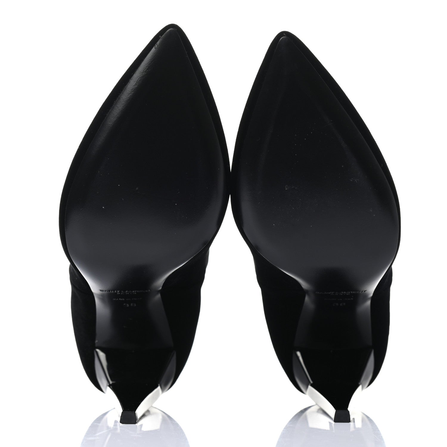 Saint Laurent Velvet Freja 105 Ankle Booties 38 Black 5 of 10