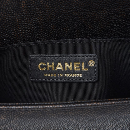 Chanel Patinated Calfskin Braid Around Chevron Small Boy Flap Brown 7 of 11