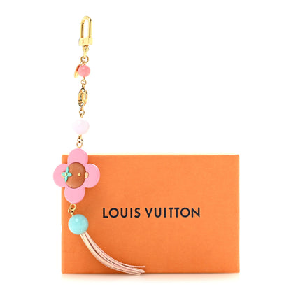 Louis Vuitton Resin Wood Vivienne Bag Charm Fuchsia Ecru White Caramel 5 of 5