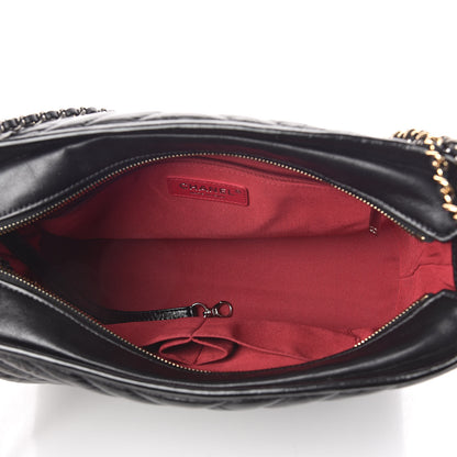 Chanel Aged Calfskin Chevron Quilted Medium Gabrielle Hobo Black 5 of 11