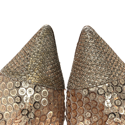 Christian Louboutin Glitter Diams Paillettes Gipsybootie 100 Ankle Boots 39 Nude 9 of 9