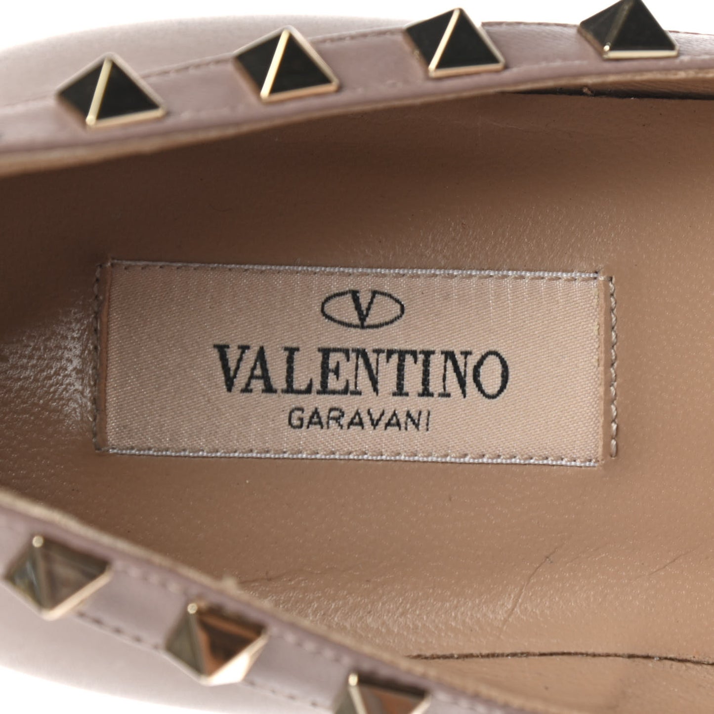 Nappa Rockstud Ballerina Flats 36 Poudre
