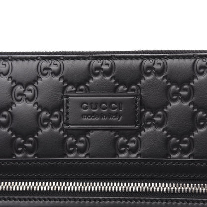 Gucci Guccissima Signature Medium Flat Messenger Bag Black 9 of 9