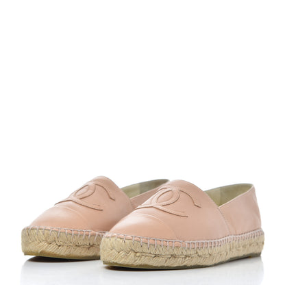 Chanel Lambskin CC Espadrilles 35 Nude 3 of 20