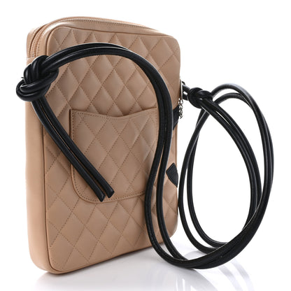 Chanel Calfskin Quilted Medium Cambon Messenger Beige Black 3 of 8