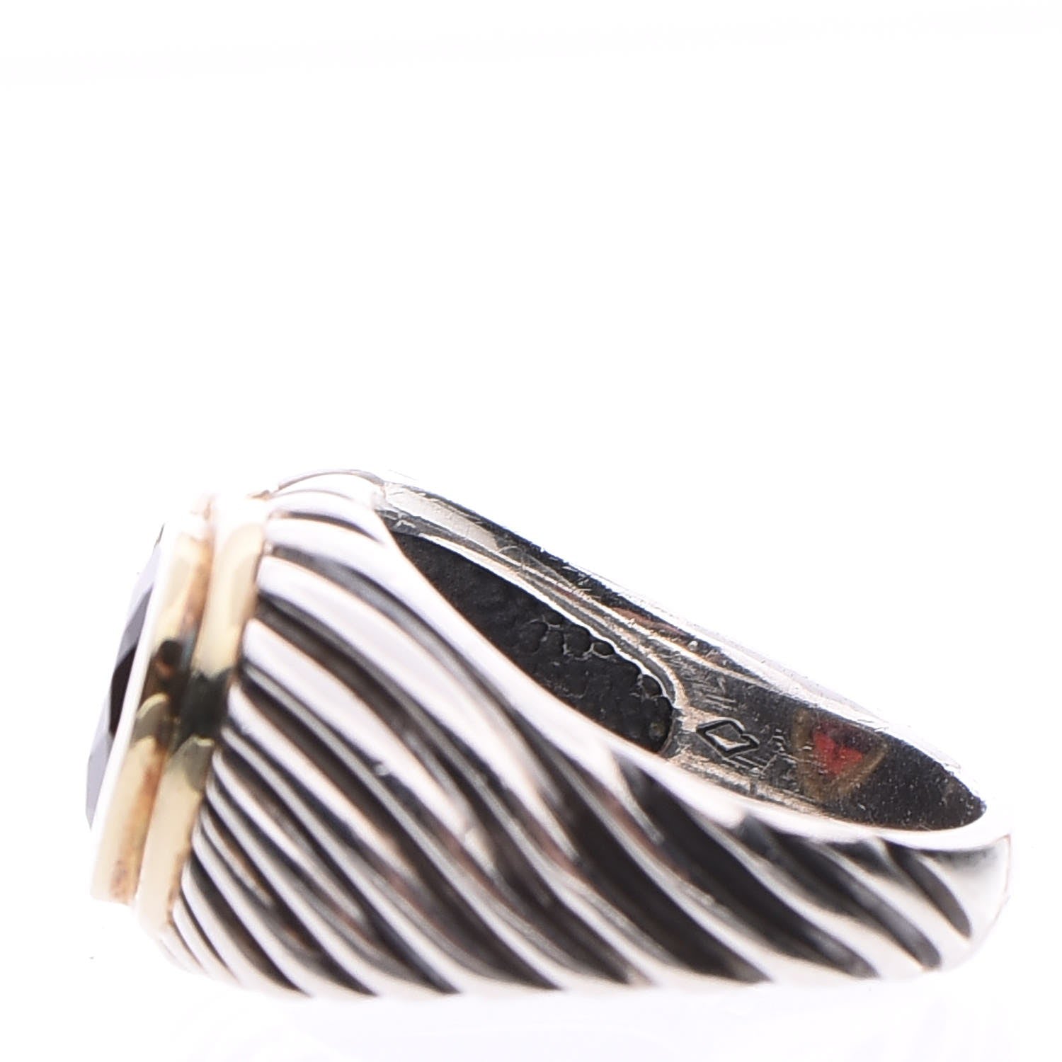 David Yurman Sterling Silver 14K Gold Garnet Heart Ring 57 8 5 of 6