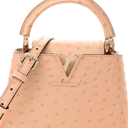 Louis Vuitton Ostrich Capucines Mini Rose Champagne 7 of 10