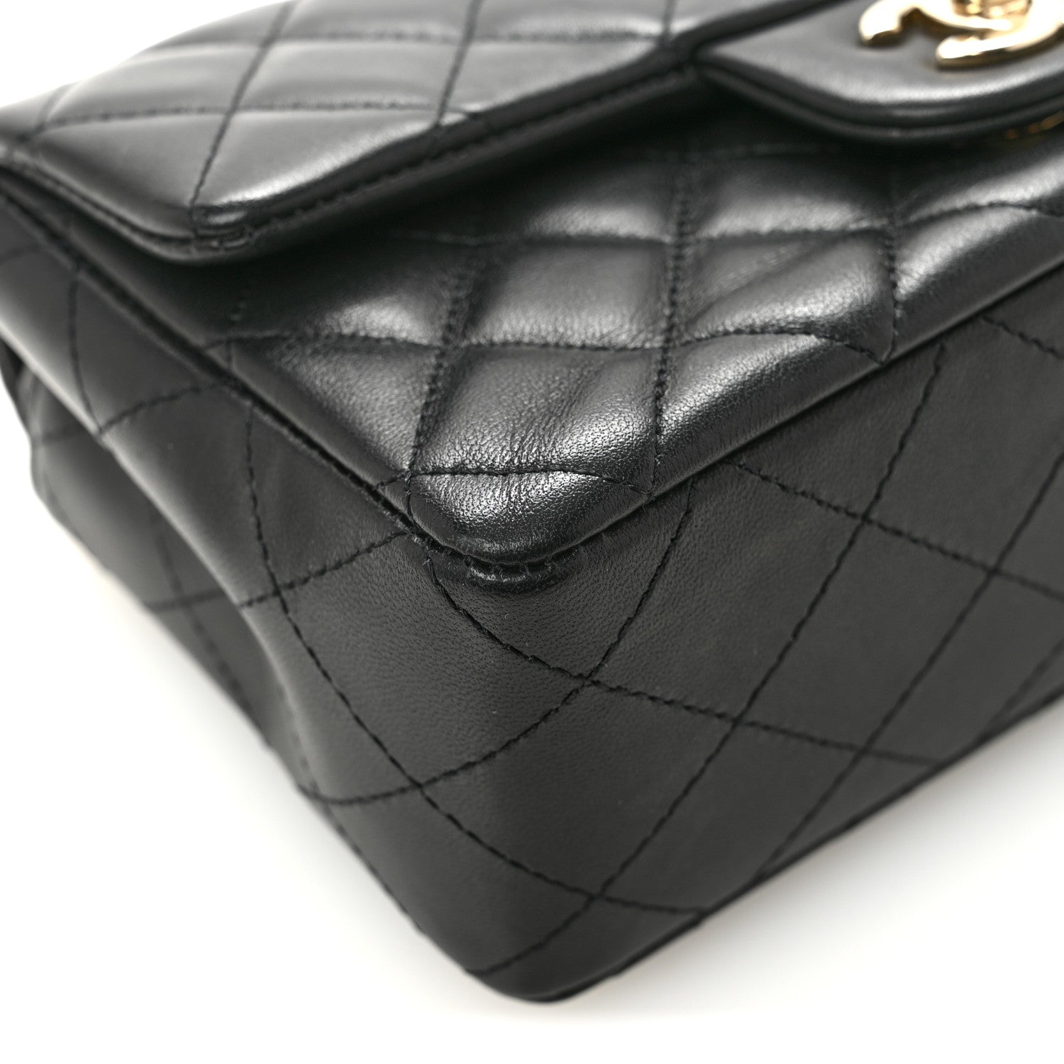 Chanel Lambskin Quilted Mini Rectangular Flap Black 12 of 14