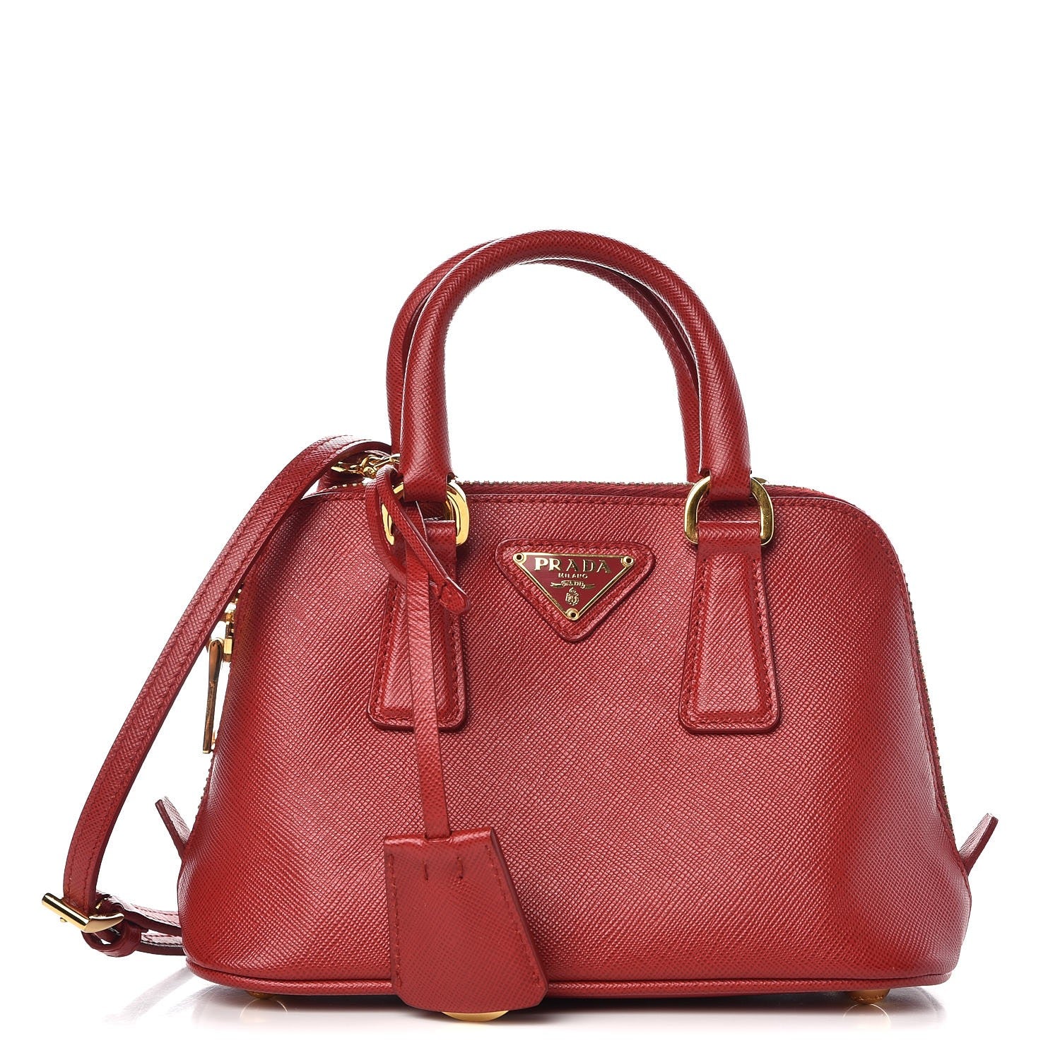 Prada Saffiano Lux Mini Promenade Tote Fuoco 1 of 7