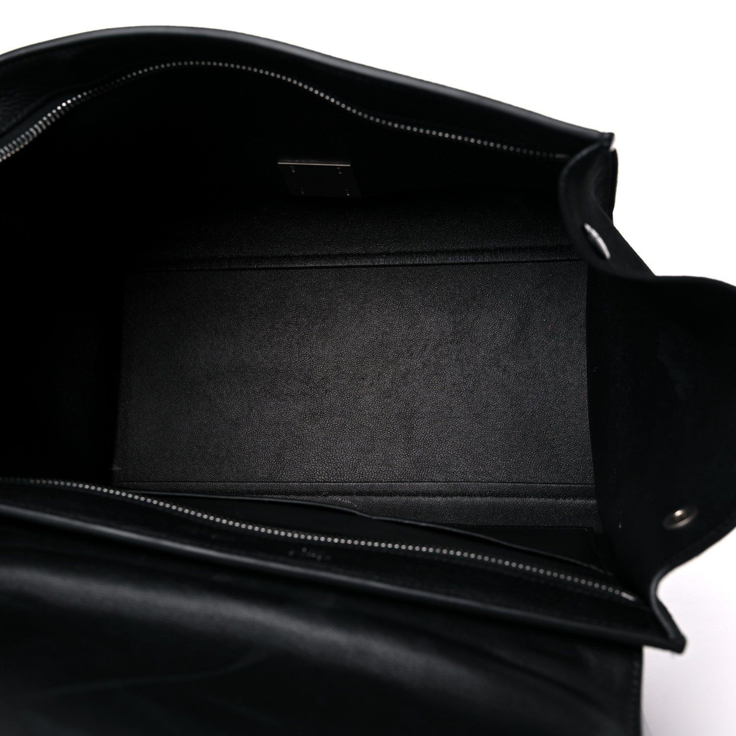 Celine Drummed Calfskin Suede Small Trapeze Black 4 of 15