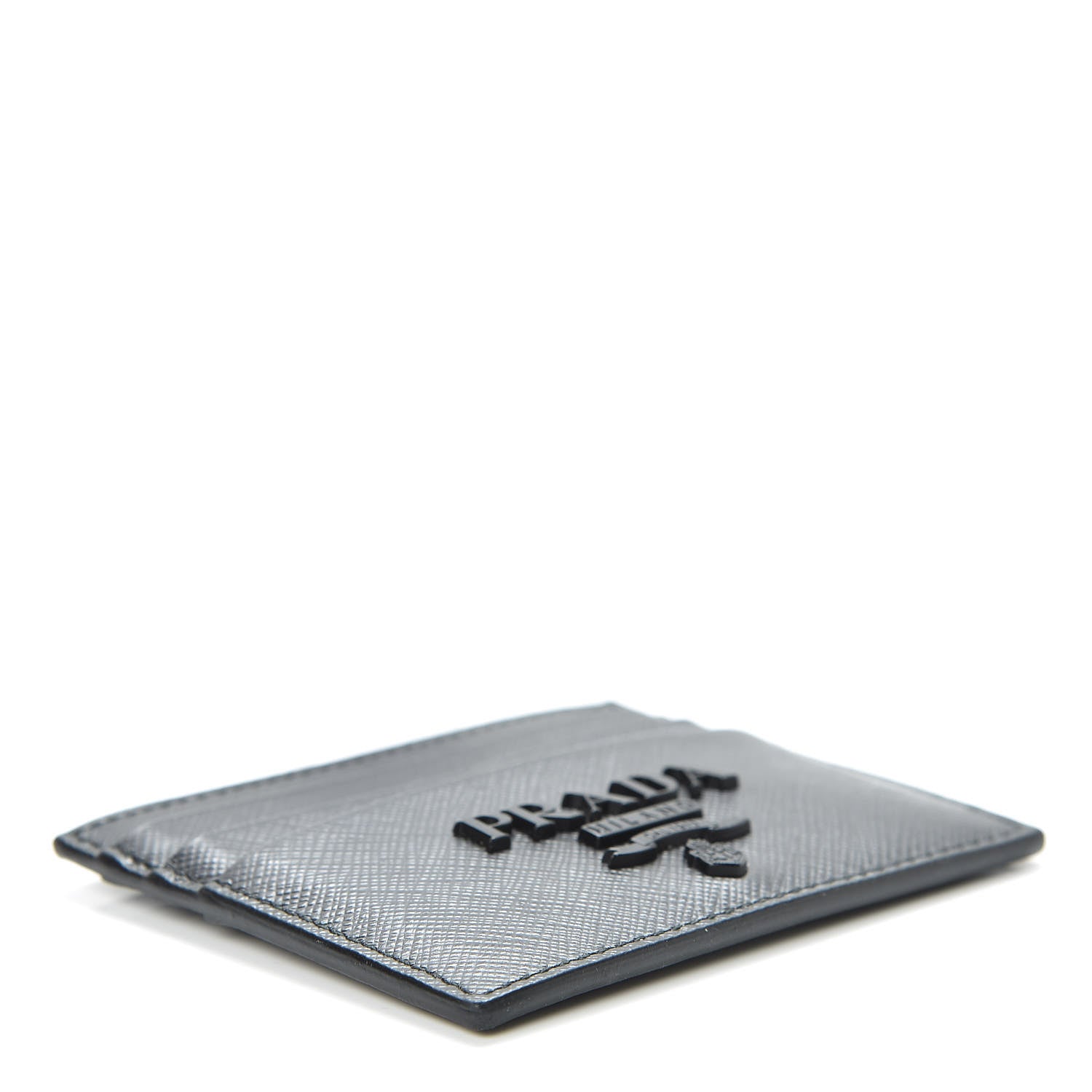 Prada Saffiano Shine Monochrome Card Holder Black 4 of 9