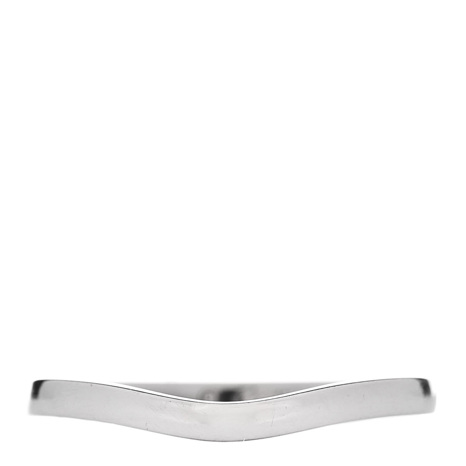 Cartier Platinum 2mm Ballerine Curved Wedding Band Ring 56 7.5 1 of 5