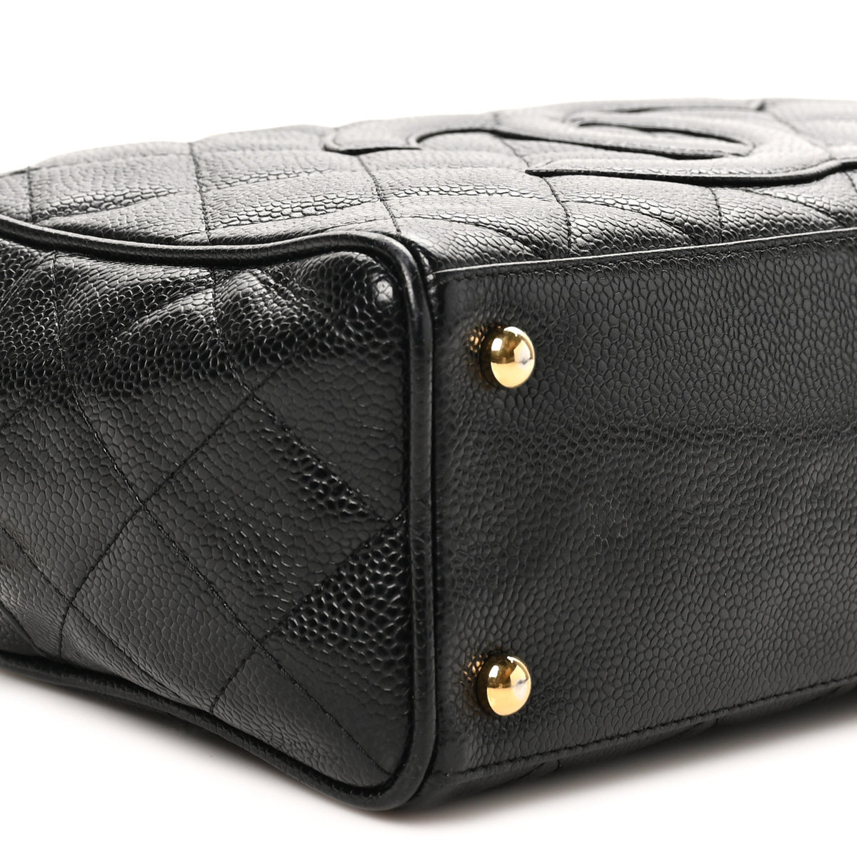 Caviar Quilted Small Bowler Black