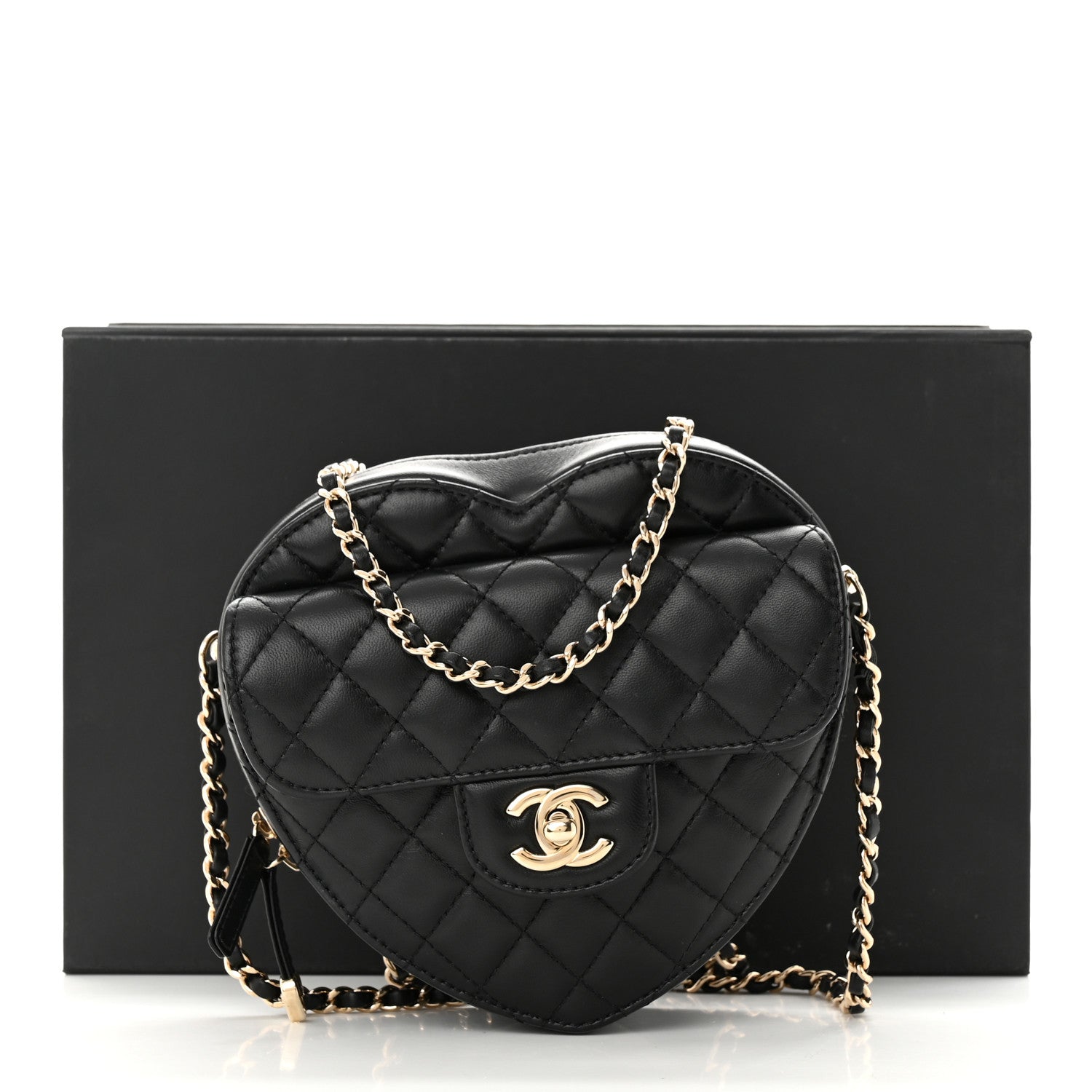 Chanel Lambskin Quilted CC In Love Heart Bag Black 11 of 11
