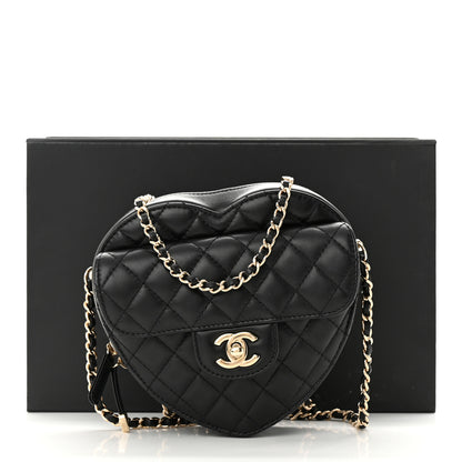 Chanel Lambskin Quilted CC In Love Heart Bag Black 11 of 11