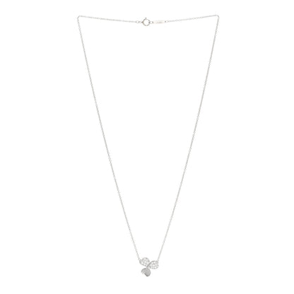 Tiffany Platinum Diamond .17ctw Small Paper Flowers Pendant Necklace 3 of 5