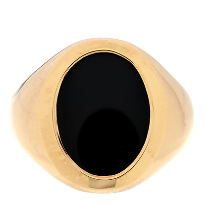 Tiffany 18K Yellow Gold Onyx Signet Ring 63 10.5 1 of 6