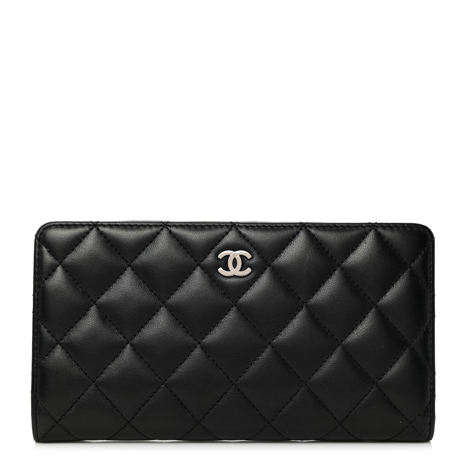 Chanel Lambskin Quilted Yen Wallet Black 1 of 8