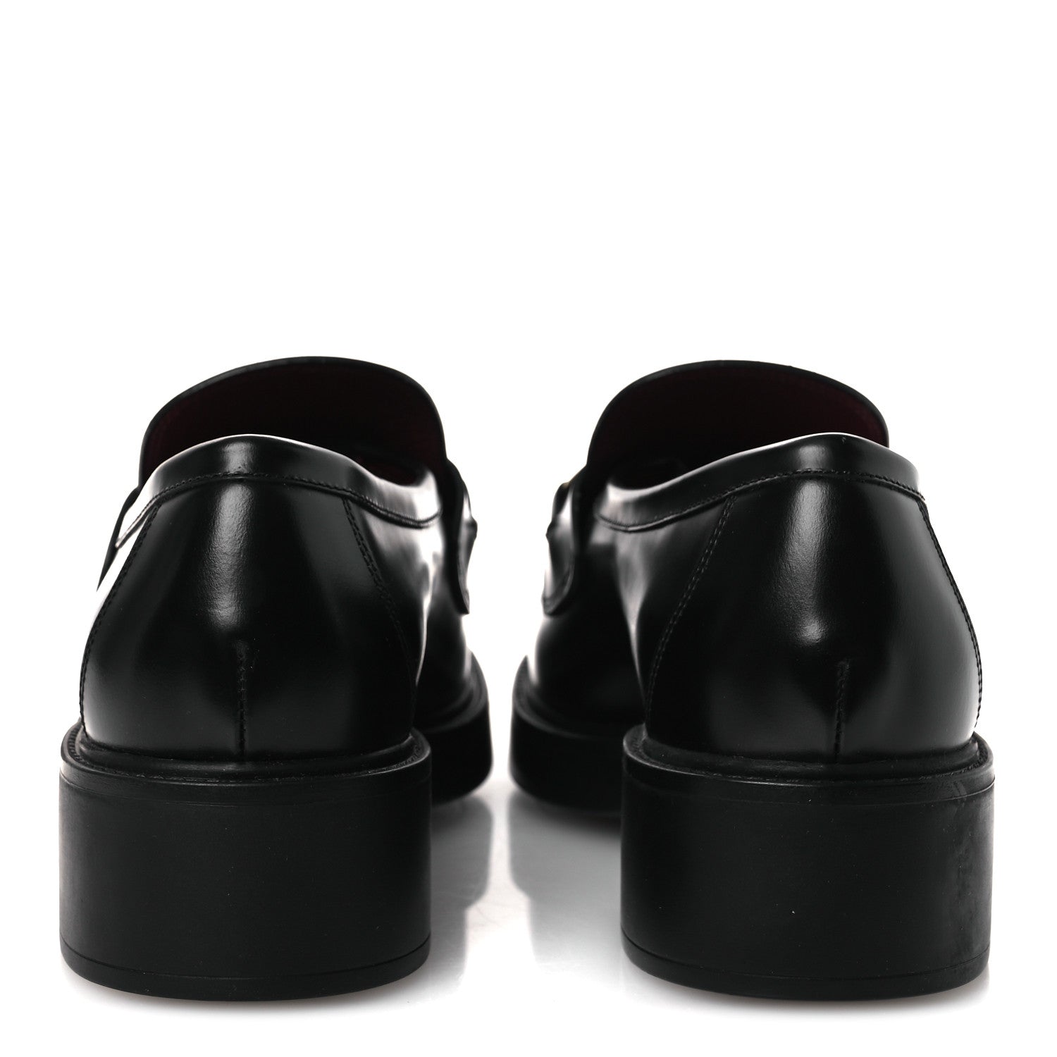 Gucci Calfskin Horsebit Womens Lug Sole Loafers 38.5 Black 6 of 12