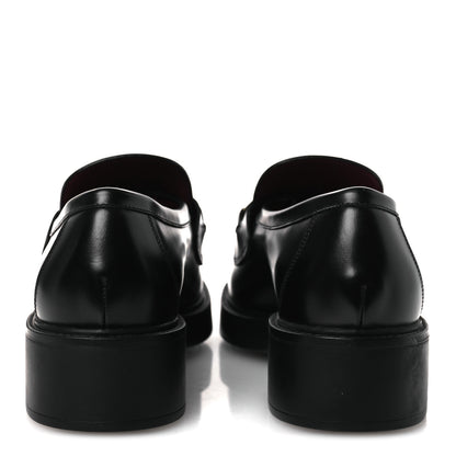 Gucci Calfskin Horsebit Womens Lug Sole Loafers 38.5 Black 6 of 12
