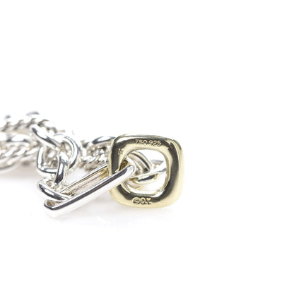 David Yurman Sterling Silver 18K Yellow Gold Figaro Chain Link Necklace 6 of 6