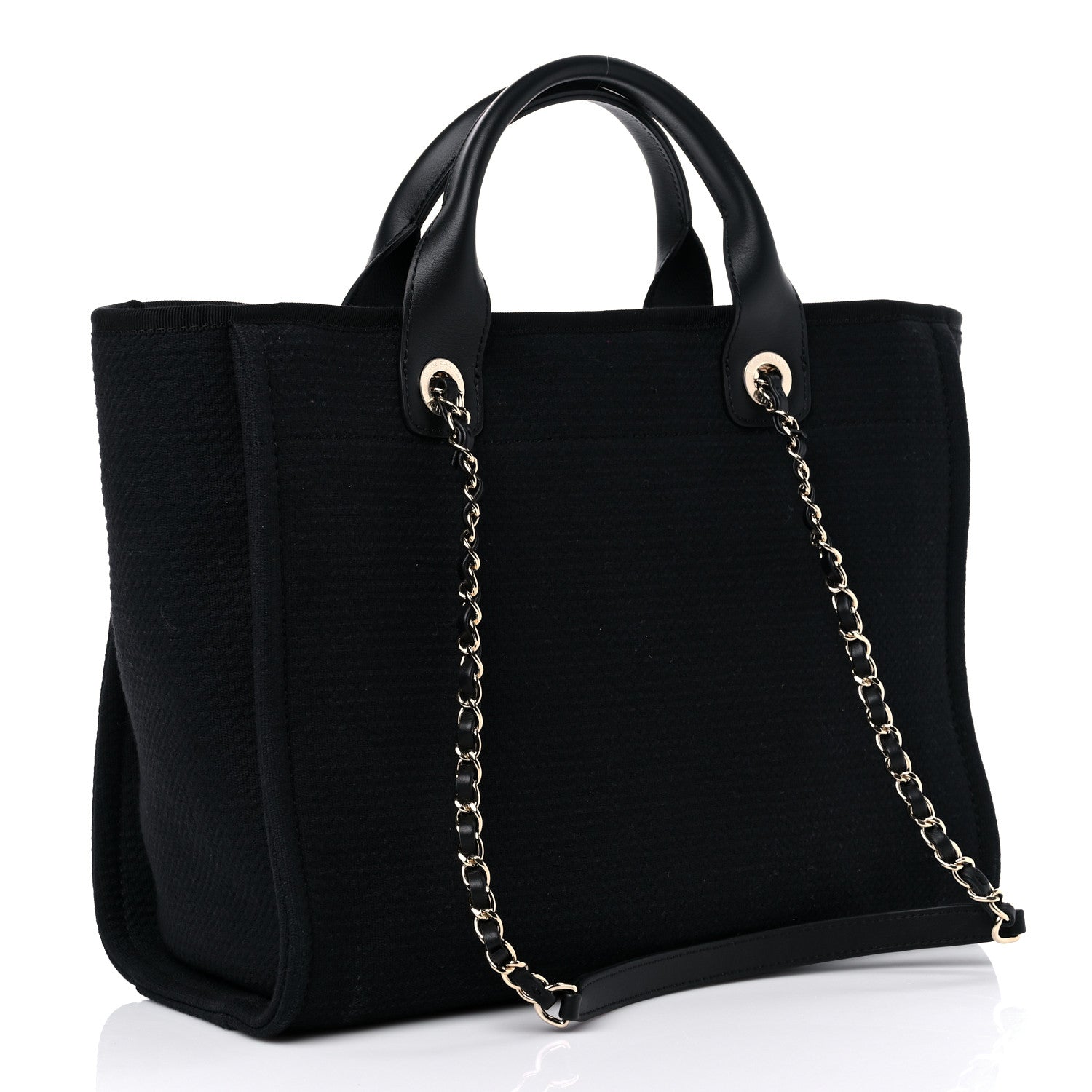 Chanel Mixed Fibers Small Deauville Tote Black 4 of 10