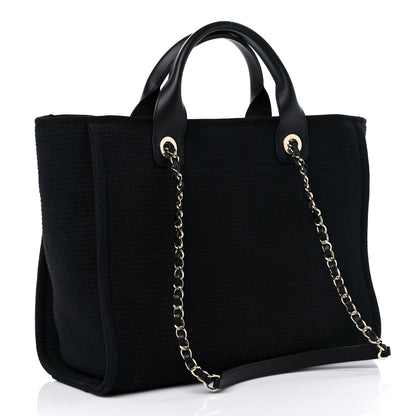 Chanel Mixed Fibers Small Deauville Tote Black 4 of 10
