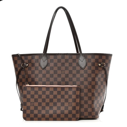 Louis Vuitton Damier Ebene Neo Neverfull MM Rose Ballerine 1 of 26