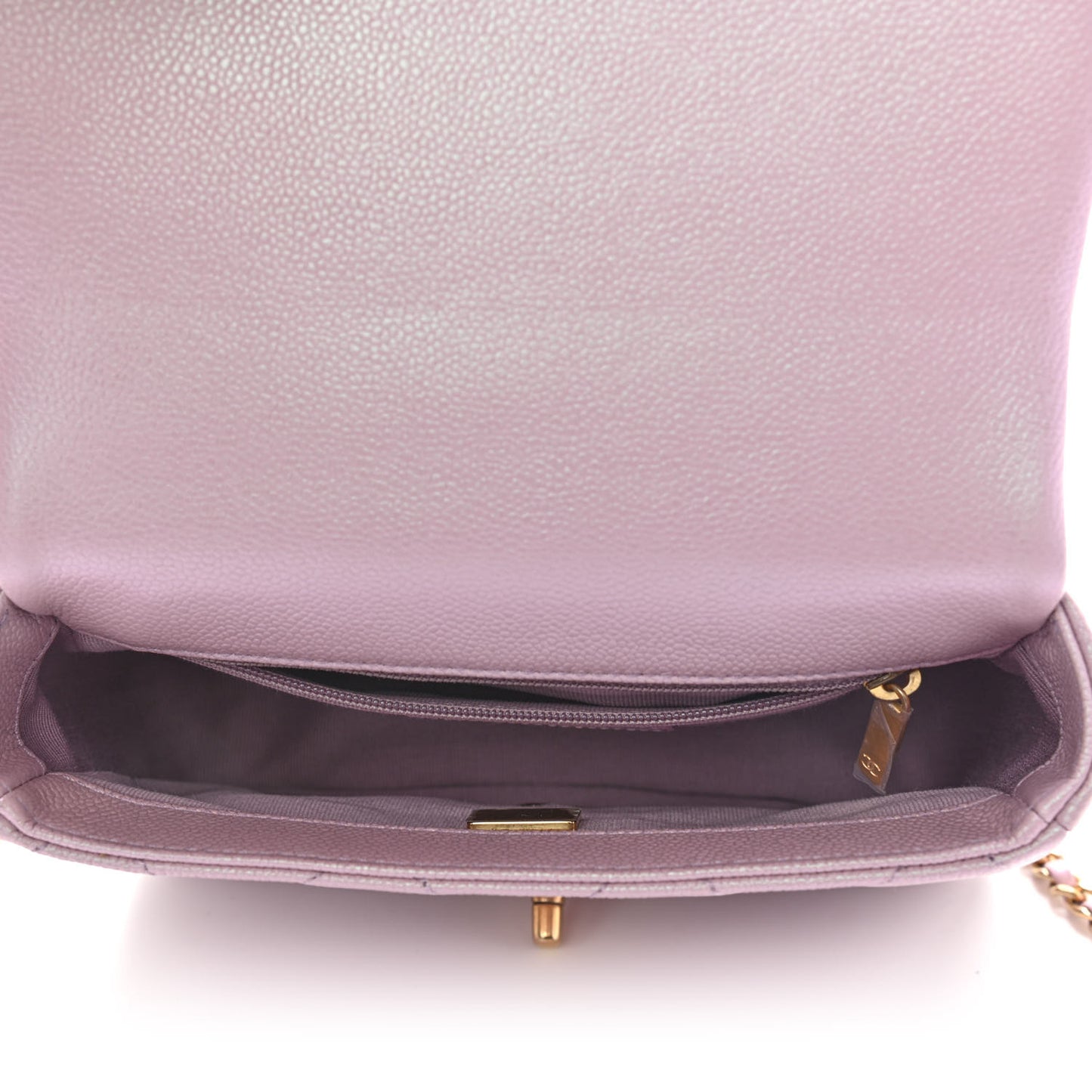 Iridescent Caviar Quilted Mini My Perfect Flap Pink