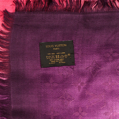 Louis Vuitton Silk Blurrygram Shawl Purple Pink 4 of 7