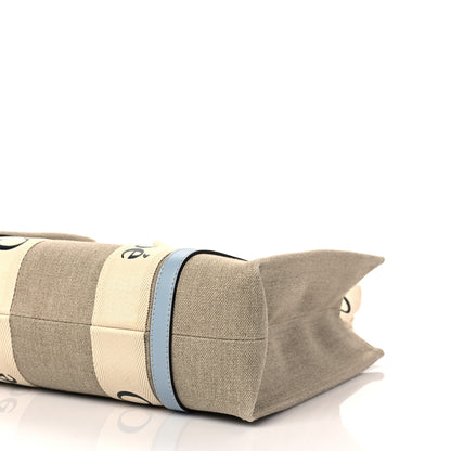 Chloe Linen Calfskin Medium Woody Ribbon Tote White Light Blue 7 of 10