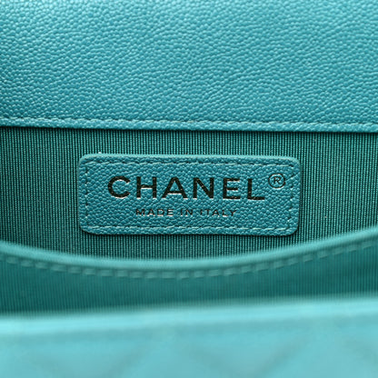 Chanel Caviar Quilted North South Boy Flap Turquoise 6 of 10