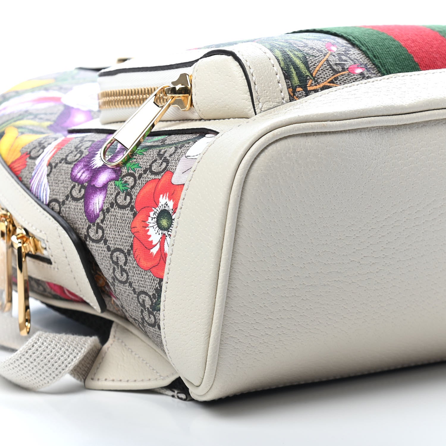 Gucci GG Supreme Monogram Flora Web Small Ophidia Day Backpack White 8 of 9