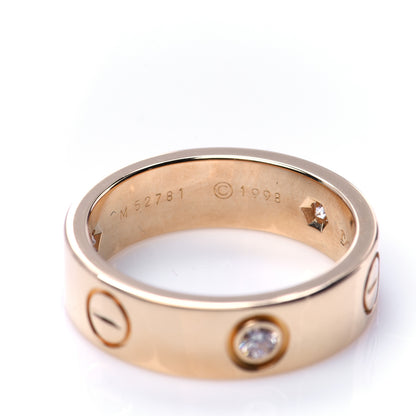 Cartier 18K Yellow Gold 3 Diamond 5.5mm LOVE Ring 53 6.25 6 of 6